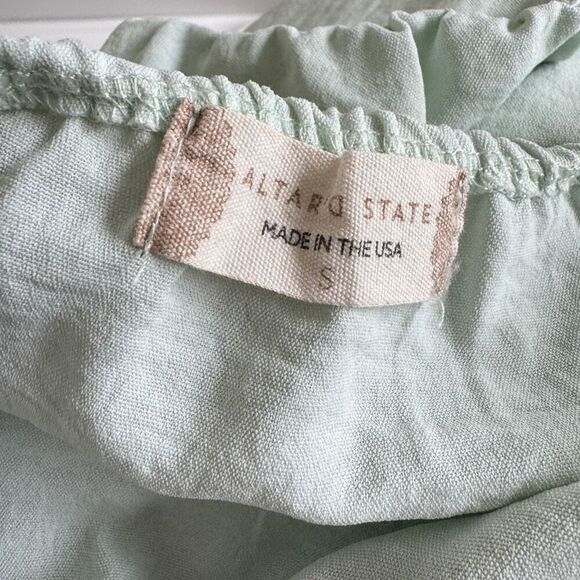 Altar'd State Women's Green Tie Back Waist Ruffled Chest Sleeveless Top Small - Picture 8 of 10